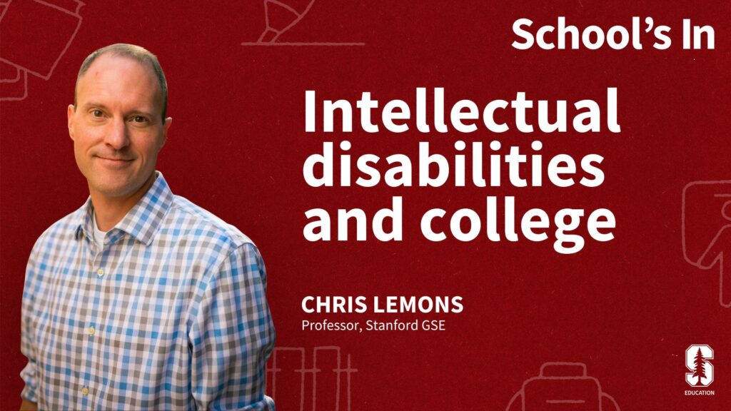 An image of Chris Lemons beside the title, Intellectual disabilities and college.